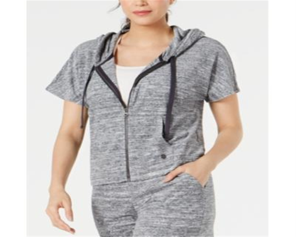 Ideology Women's Athleisure Cropped Hoodie Gray Size XS