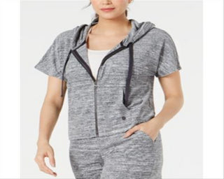 Ideology Women's Athleisure Cropped Hoodie Gray Size XS