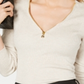 INC Women's Zipper Embellished Sweater Heather Sandune Brown Size 2XL