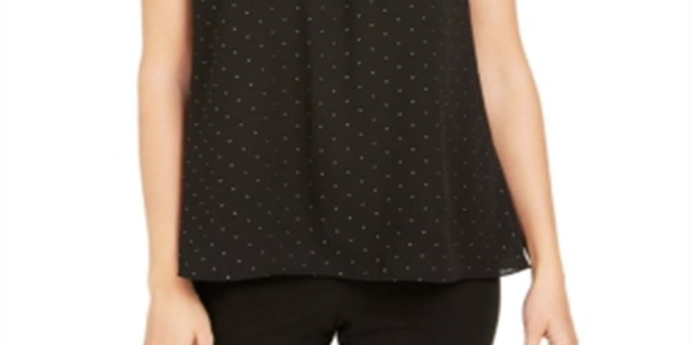 Calvin Klein Women's Ruched Studded Tank Top Black Size XL