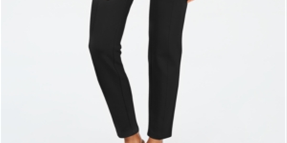 Style & Co Women's Curvy Seamed Ponte-Knit Leggings  Black Size XS