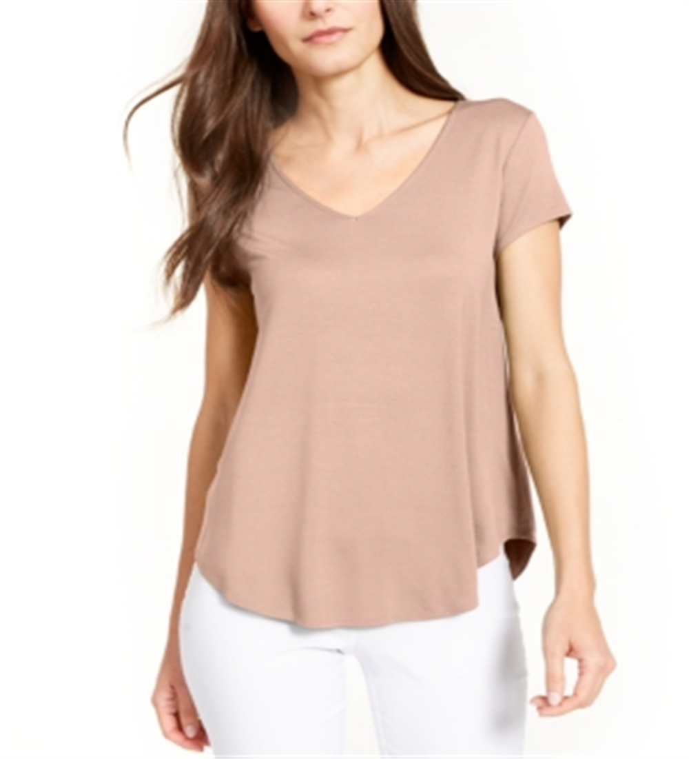 Alfani Women's V-Neck Knit Top  Pink Size M