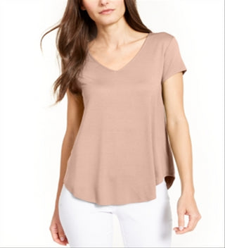 Alfani Women's V-Neck Knit Top  Pink Size M