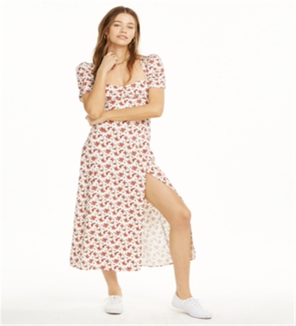 Danielle Bernstein Women's Floral Slip Maxi Dress, White Floral, Size 4