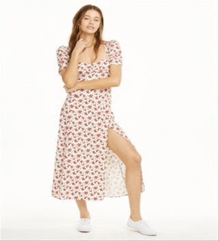 Danielle Bernstein Women's Floral Slip Maxi Dress, White Floral, Size 4