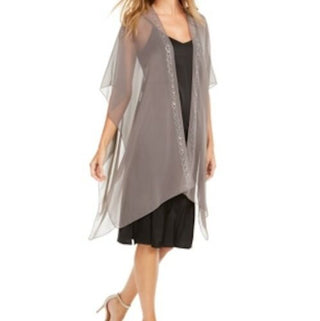 Celebrity Pink Women's Jeweled Ruana Sheer Shawl Gray Size ONE SIZE