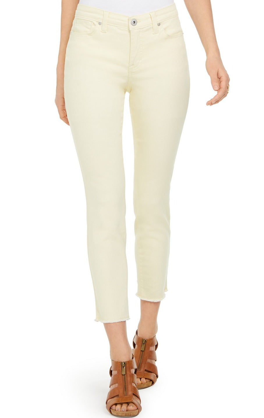 Style & Co Women's Light Wash Skinny Ankle Jeans  Yellow Size 8