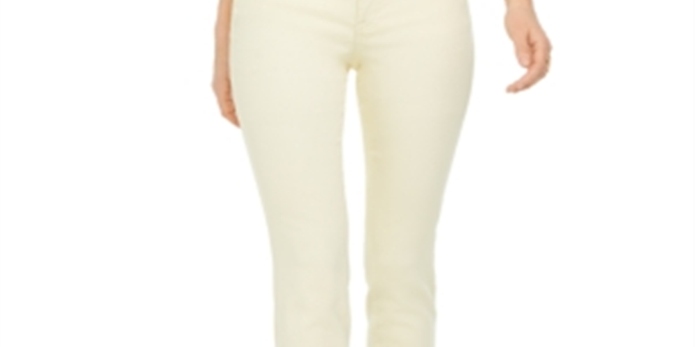 Style & Co Women's Light Wash Skinny Ankle Jeans  Yellow Size 8