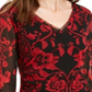 INC Women's Petite Printed Mesh Top  Red Size Petite S