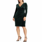 Lauren Ralph Lauren Women's Torelana Velvet Faux Wrap Cocktail Dress Green Size 8