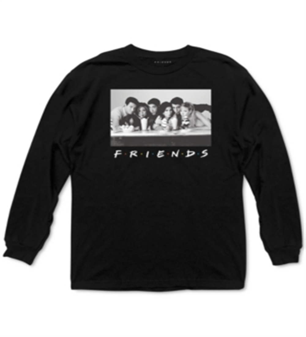 Ripple Junction Men's Friends Group Photo Graphic Sweatshirt Black Size 2XL