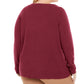 Karen Scott Women's Heather Long Sleeve Scoop Neck T-Shirt Top Size Red Size 1X