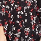 Charter Club Women's Floral Print Pleated V-Neck Blouse  Black Size Large
