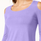 JM Collection Women's Cold Shoulder Top Purple Size X-Large