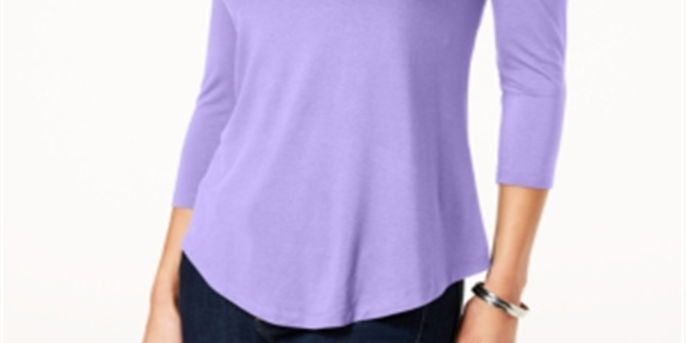 JM Collection Women's Cold Shoulder Top Purple Size X-Large