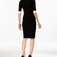 Anne Klein Women's  Short Sleeve Knee Length Sheath Dress Black Size Large