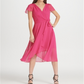 DKNY Women's Belted Surplice Dress Pink Size 10