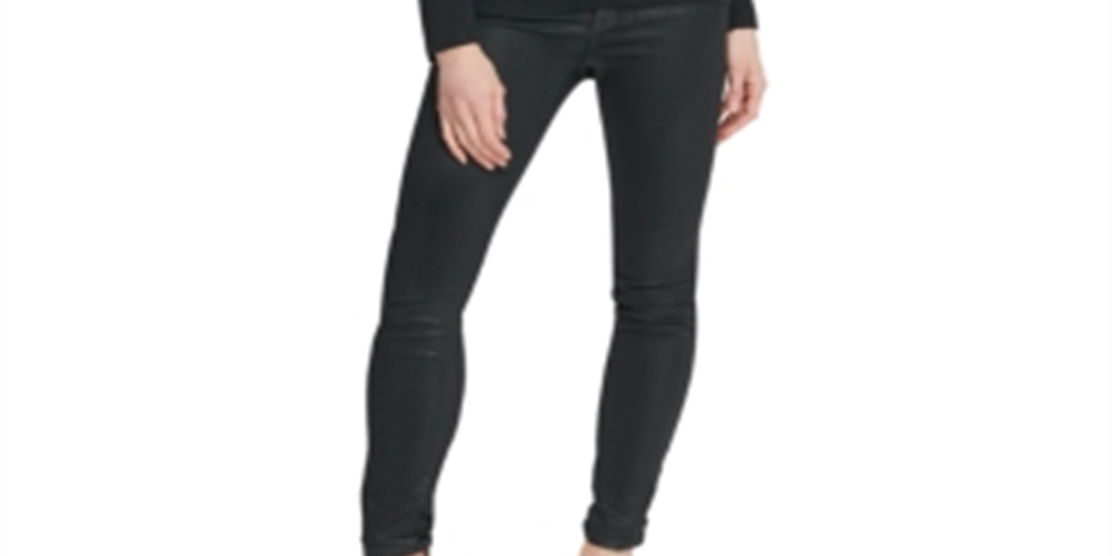 DKNY Women's Pullover Sweater Embellished V Neck Black Size Large