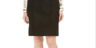 Kasper Women's Faux Suede Straight Pencil Black Size 14