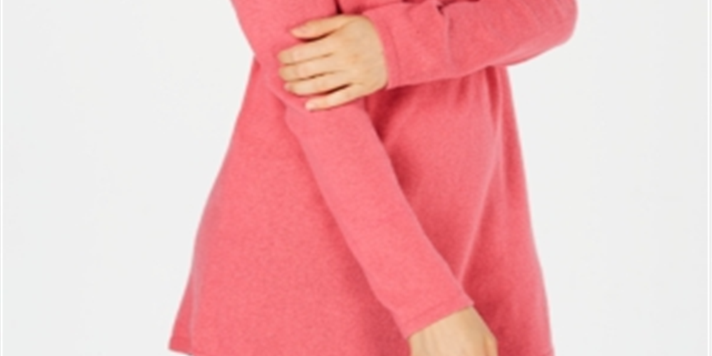 Karen Scott Women's  Solid Curved-Hem Tunic  Pink Size S