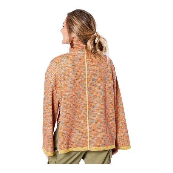 We the Free Women's Sunny Days Knit Oversized Turtleneck Sweater Orange Size XS
