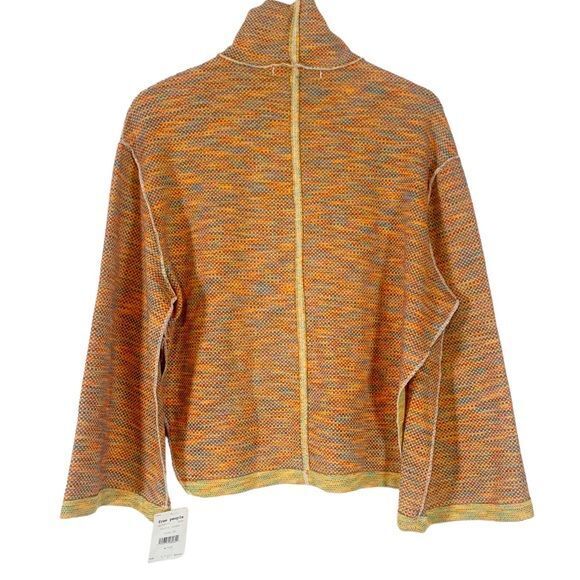 We the Free Women's Sunny Days Knit Oversized Turtleneck Sweater Orange Size XS