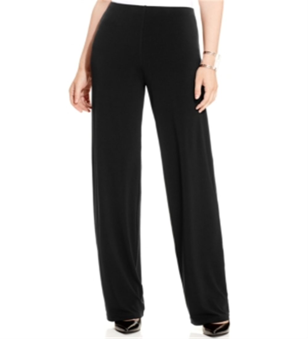 Alfani Women's Knit Casual Wide Leg Pants, Black, Size XX-Large