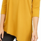 Alfani Women's Cold Shoulder Asymmetrical Knit Top Gold Size S