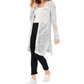 Hooked up by Iot Juniors' Pointelle Cardigan - Denim Spacedye Blue Size Large