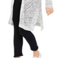 Hooked up by Iot Juniors' Pointelle Cardigan - Denim Spacedye Blue Size Large