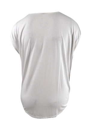 INC Women's Twist Front Basic T-Shirt White Size M