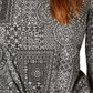 Style & Co. Women's Printed Tie Front Blouse Black Size Petite L