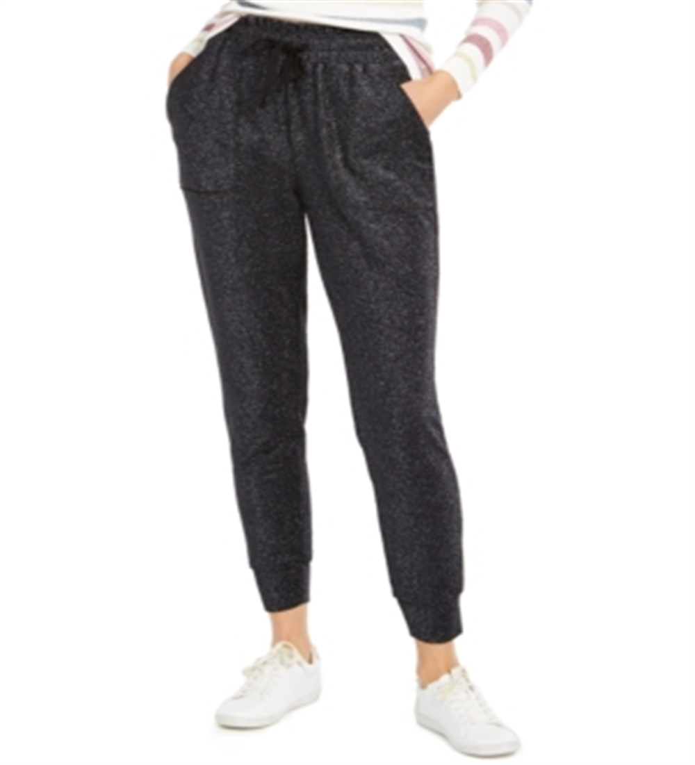 INC International Concepts Women's Sparkle Jogger Pants Black Size XS