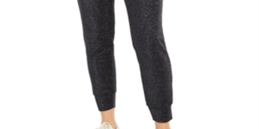 INC International Concepts Women's Sparkle Jogger Pants Black Size XS