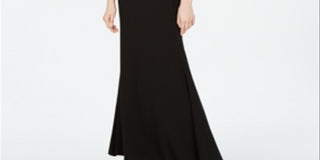 Calvin Klein Women's Illusion Yoke Popover Gown Black Size 4