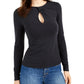 Guess Women's Kerryn Knit Cut-Out Top Blue Size Large