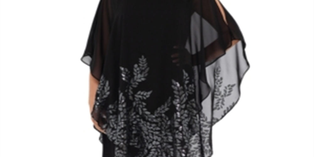 Xscape Women's Sleeveless Knee Length Sheath Evening Dress Black Size 14W