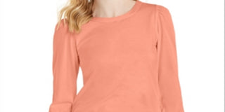 Charter Club Women's Supima Puff-Sleeve Top  Pink Size Small