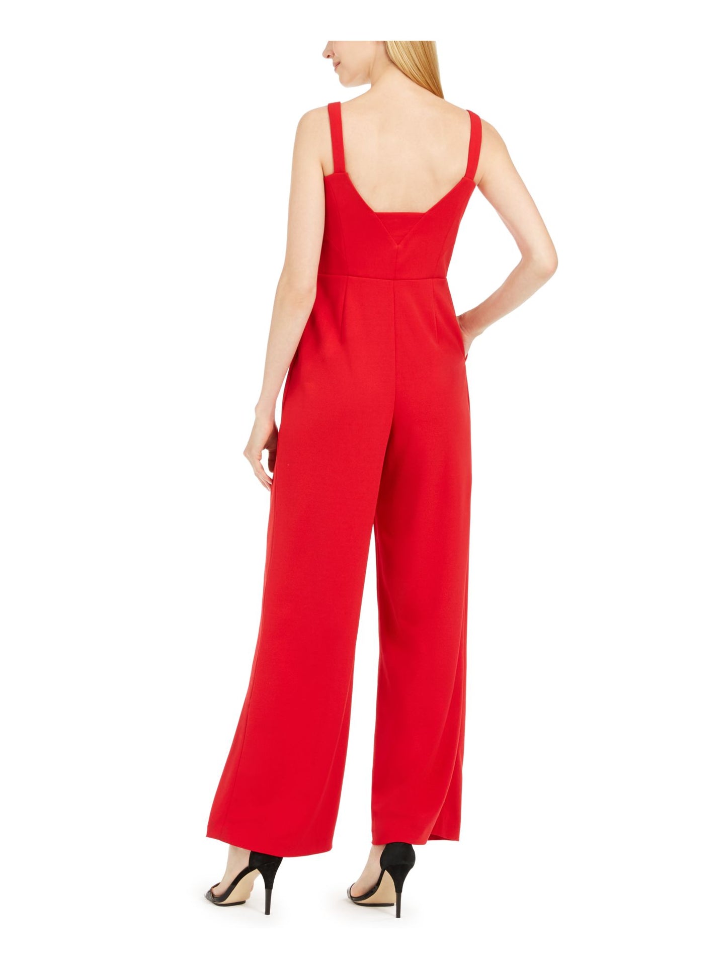 Calvin Klein  Women's  Sleeveless Evening Jumpsuit  Red Size 14