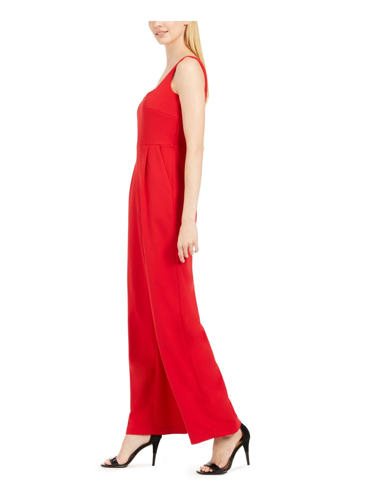 Calvin Klein  Women's  Sleeveless Evening Jumpsuit  Red Size 14