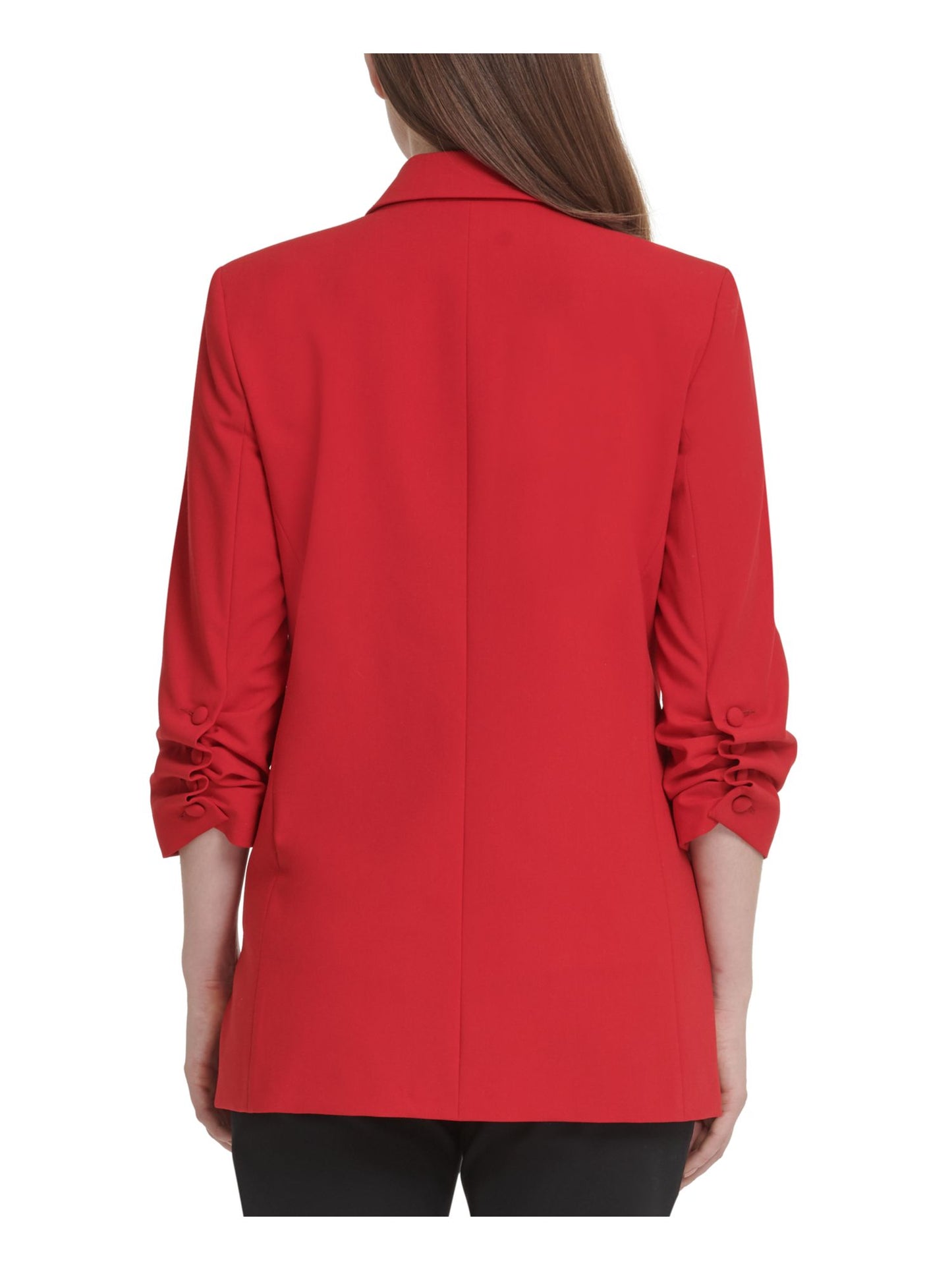DKNY Women's Gathered Blazer Wear to Work Jacket Red Size 14P