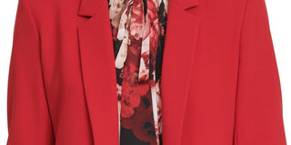 DKNY Women's Gathered Blazer Wear to Work Jacket Red Size 14P