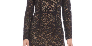 KAREN KANE Women's  Long Sleeve Sheath Dress Black Combo Size L