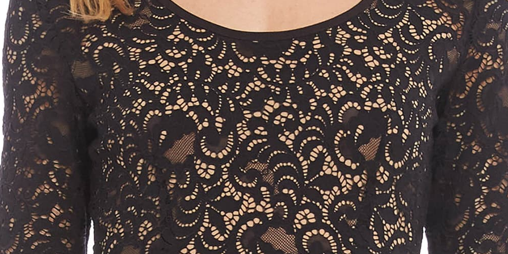 KAREN KANE Women's  Long Sleeve Sheath Dress Black Combo Size L