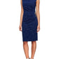 Alex Evenings Women's Sleeveless Below the Knee Sheath Dress Blue Size 8