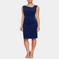 Alex Evenings Women's Sleeveless Below the Knee Sheath Dress Blue Size 8