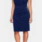Alex Evenings Women's Sleeveless Below the Knee Sheath Dress Blue Size 8