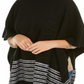 Michael Kors Women's Textured Metallic Stripe Poncho Black Size Regular