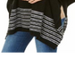 Michael Kors Women's Textured Metallic Stripe Poncho Black Size Regular