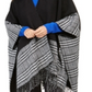 Charter Club Women's Reversible Colorblocked Topper Scarf Black One Size